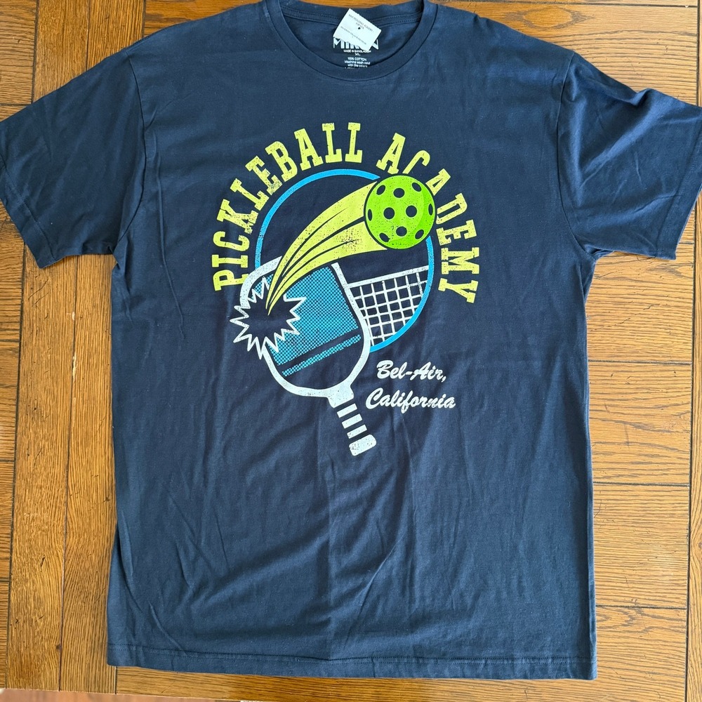 Miken Pickle‎ Academy Mens XL T Shirt Black Graphic Sport Tee Pickleball